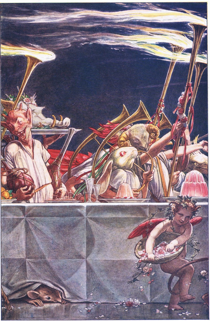 Dajcie nam życzliwych opiekunów, Niebiosa! – co to było?, ilustracja z Burzy, 1908 autorstwa Paul Vincent Woodroffe