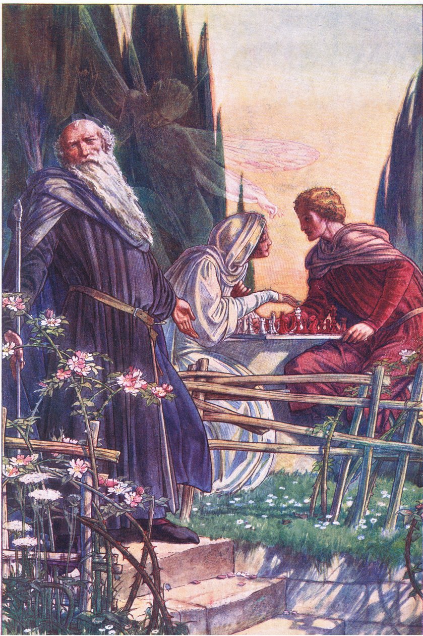 Słodki Panie, fałszujesz, ilustracja z Burzy, 1908 autorstwa Paul Vincent Woodroffe