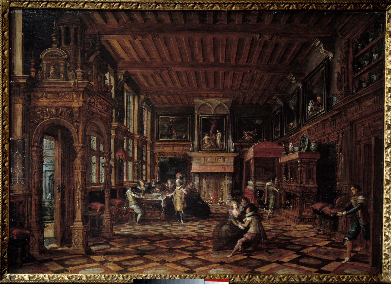 Flamandzkie wnętrze. Obraz Paulusa Vredemana De Vriesa (1567-1630) autorstwa Paul Vredeman de Vries