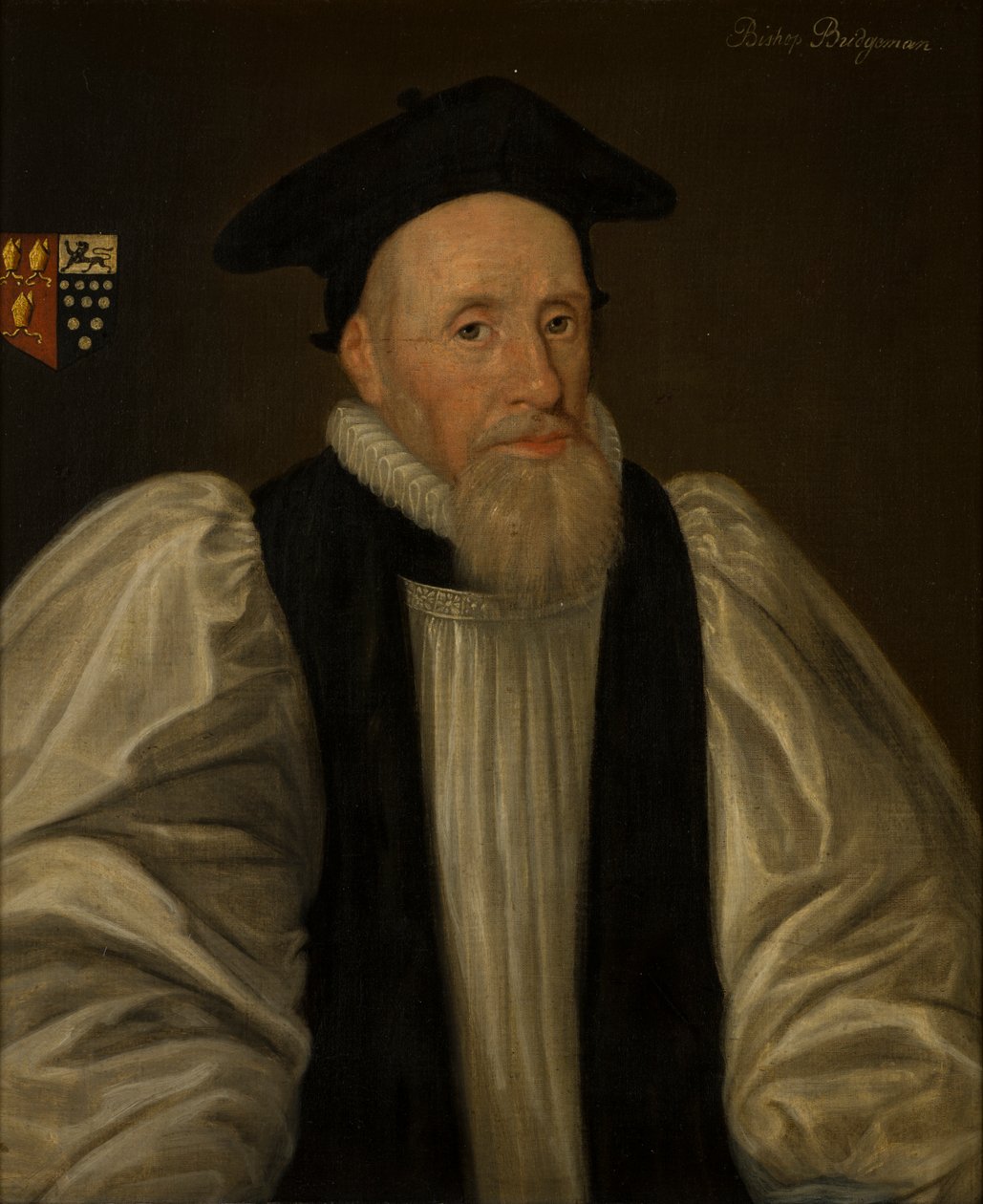 Portret Johna Bridgemana, biskupa Chester (1577-1652), ok. 1597-1621 (olej na płótnie) autorstwa Paul van (attr.to) Somer