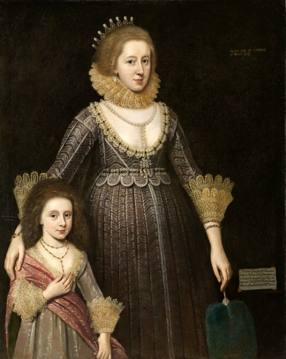 Christian, Lady Cavendish, późniejsza hrabina Devonshire (1598-1675) i jej córka autorstwa Paul van Somer