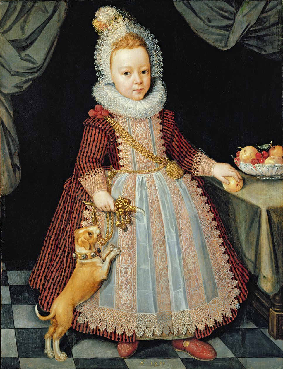 Portret dziecka z grzechotką autorstwa Paul van Somer