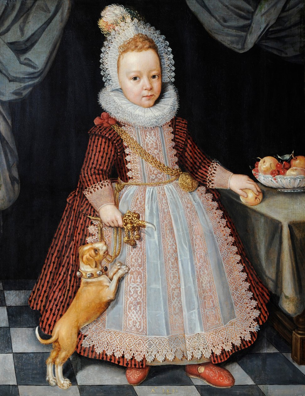 Portret dziecka z grzechotką autorstwa Paul van Somer