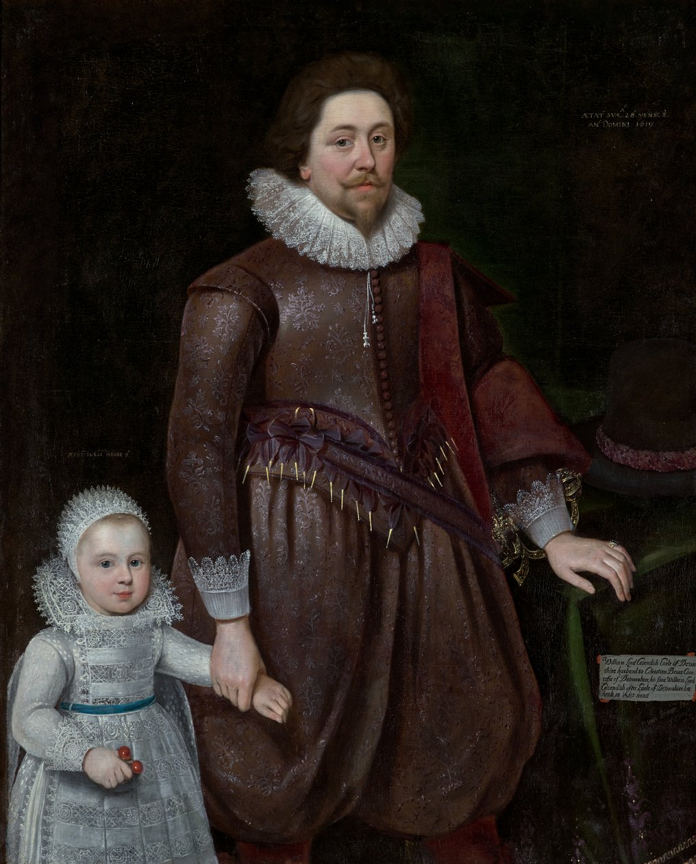 William, Lord Cavendish, późniejszy drugi hrabia Devonshire (1591-1628) i jego syn autorstwa Paul van Somer