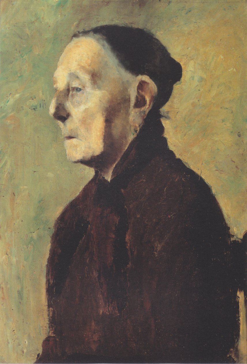 Pół portret starej kobiety w profilu autorstwa Paula Modersohn Becker