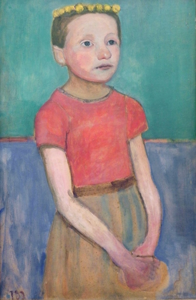 Portret w połowie długości około 12-letniej Włoszki autorstwa Paula Modersohn Becker