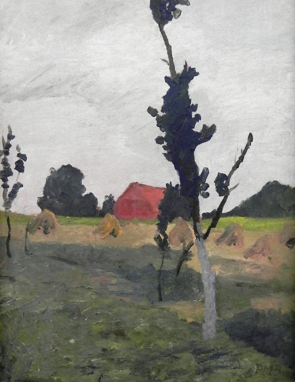 Krajobraz Worpsweder z czerwonym domem autorstwa Paula Modersohn Becker