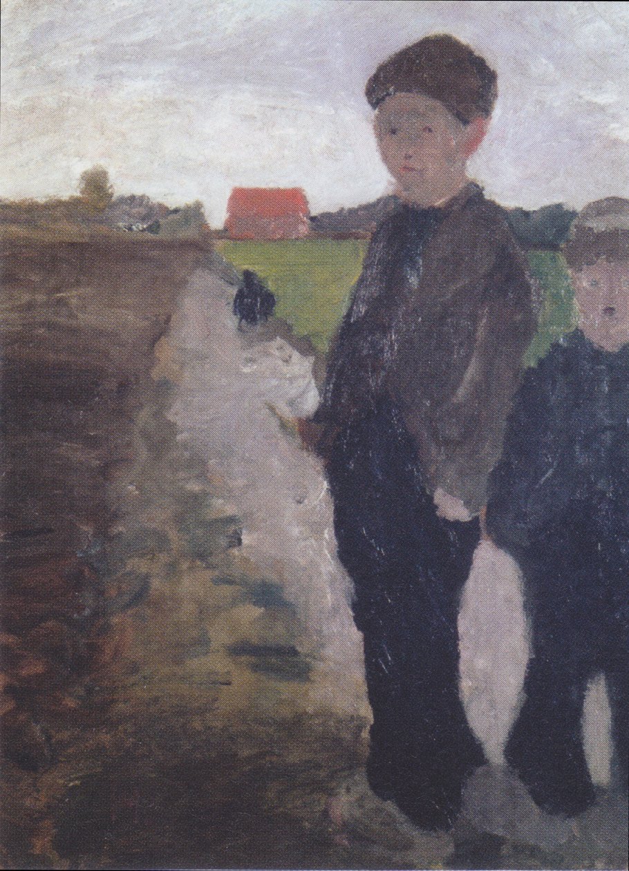 Dwóch chłopców na torfowym kanale autorstwa Paula Modersohn Becker
