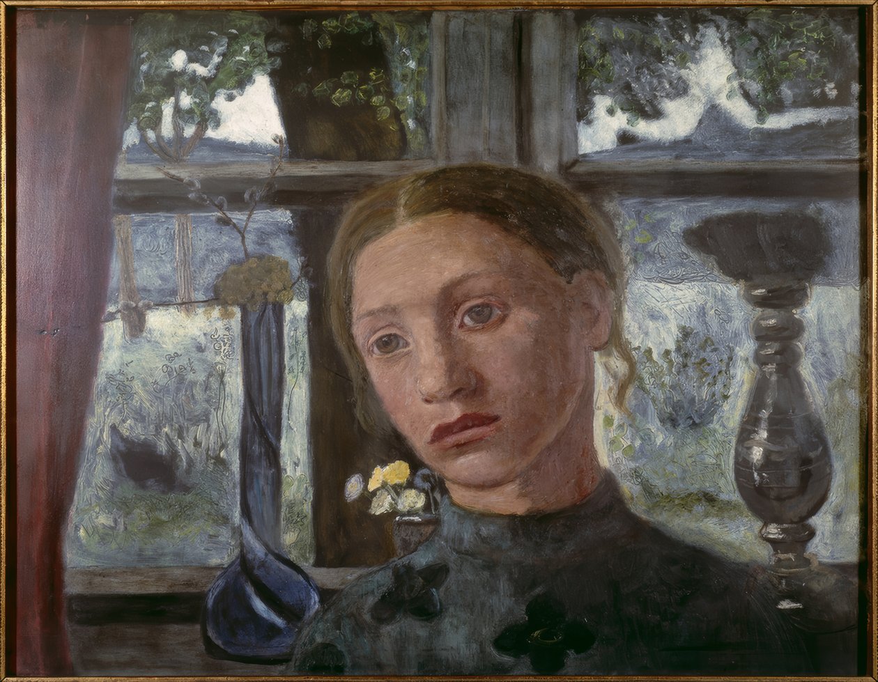 Głowa dziewczyny przed oknem autorstwa Paula Modersohn Becker