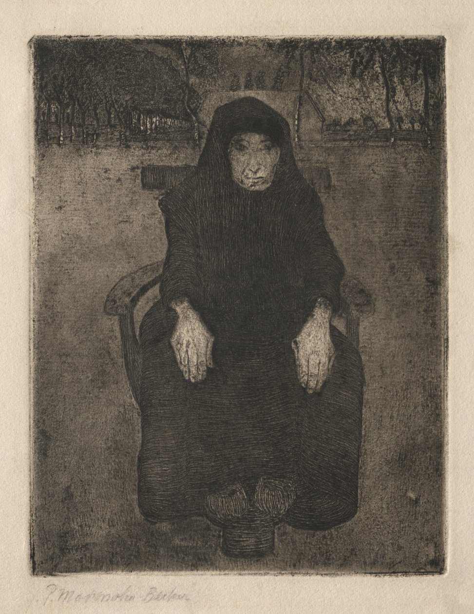 Siedząca stara kobieta autorstwa Paula Modersohn Becker