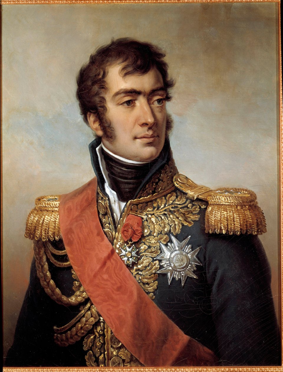 Portret Auguste Frederic Louis (Auguste-Frederic-Louis) z Viesse de Marmont, księcia cesarstwa Raguse Marechal w 1809 (1774-1852) - reprezentowany w mundurze z tablicą Legii Honorowej pod Restauracją. Obraz Paulina Jean-Baptiste autorstwa Paulin Jean Baptiste Guerin
