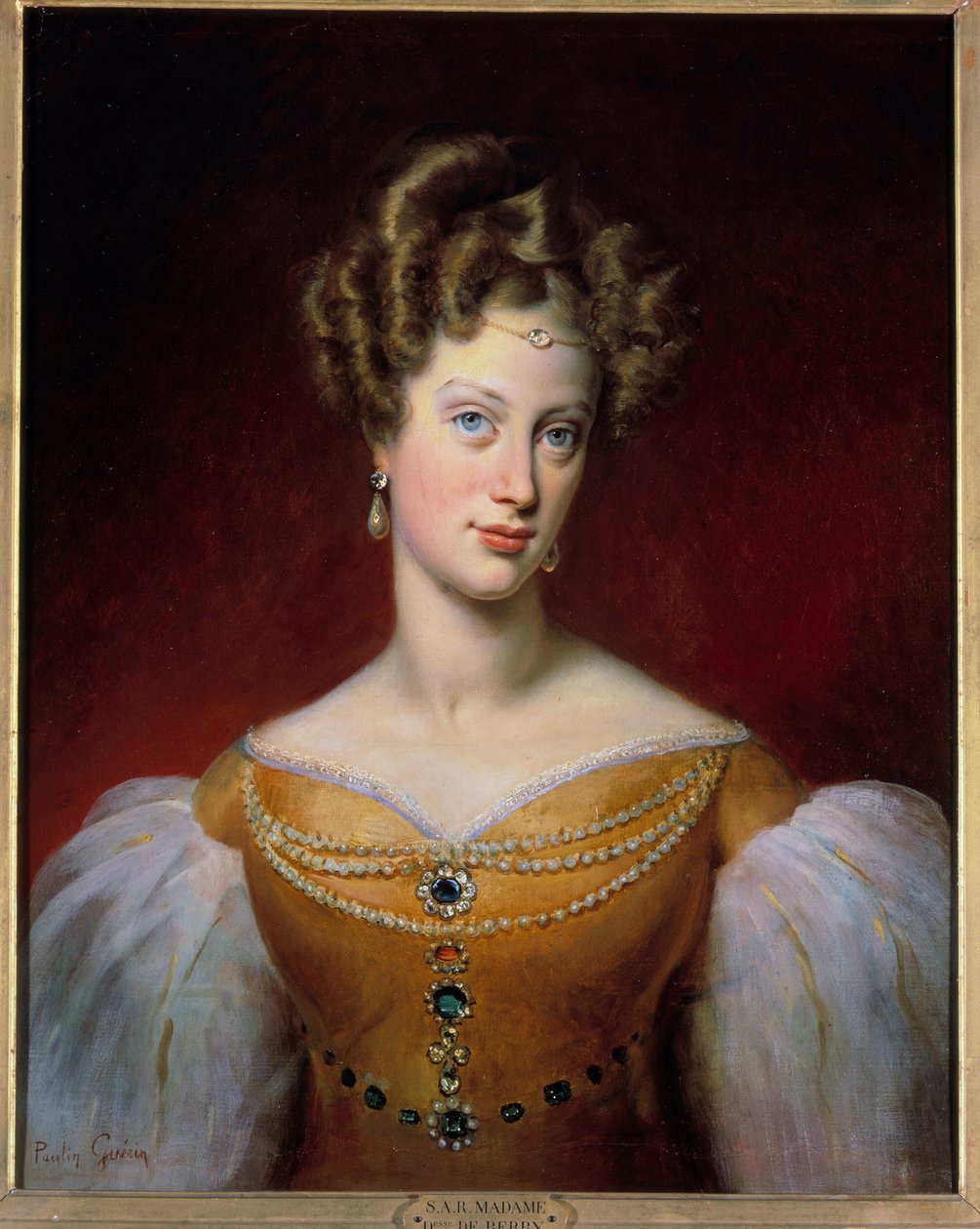 Portret Marie Caroline, Princess of Bourbon - Sycylia i księżna Berry (1798-1870) Obraz Paulina Guerina (1783-1855) 1819 Nd. 0,69x0,54m² autorstwa Paulin Jean Baptiste Guerin