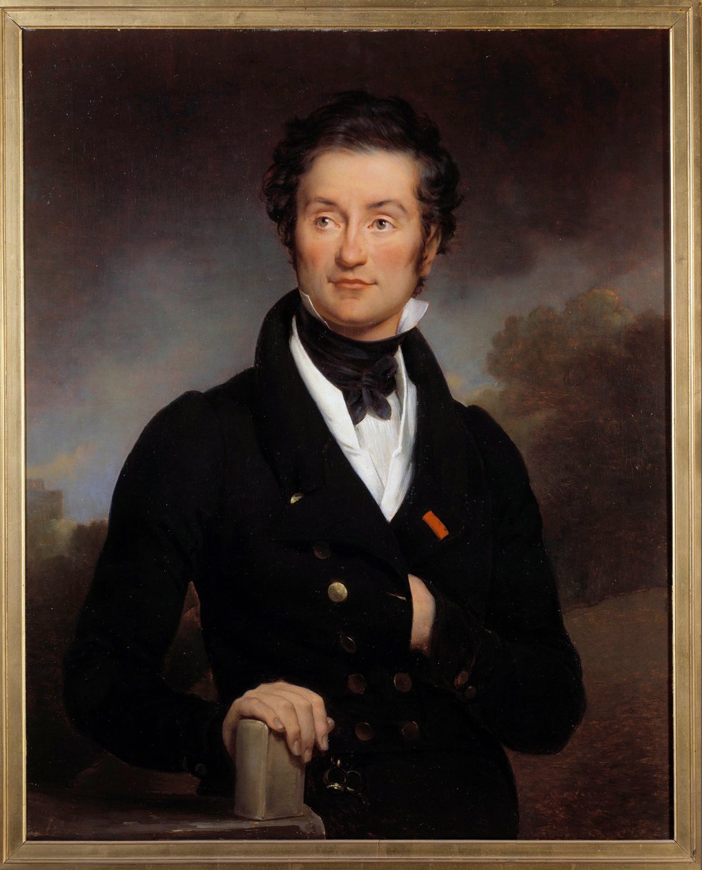 Portret pisarza Charlesa Nodiera (1780-1844) Prowadził salon literacki, w którym wielcy artyści romantyczni (Hugo, Lamartine, Vigny...) Malarstwo Paulina Guerina (1783-1855) XIX wiek. Paryż, biblioteka Arsenału. autorstwa Paulin Jean Baptiste Guerin