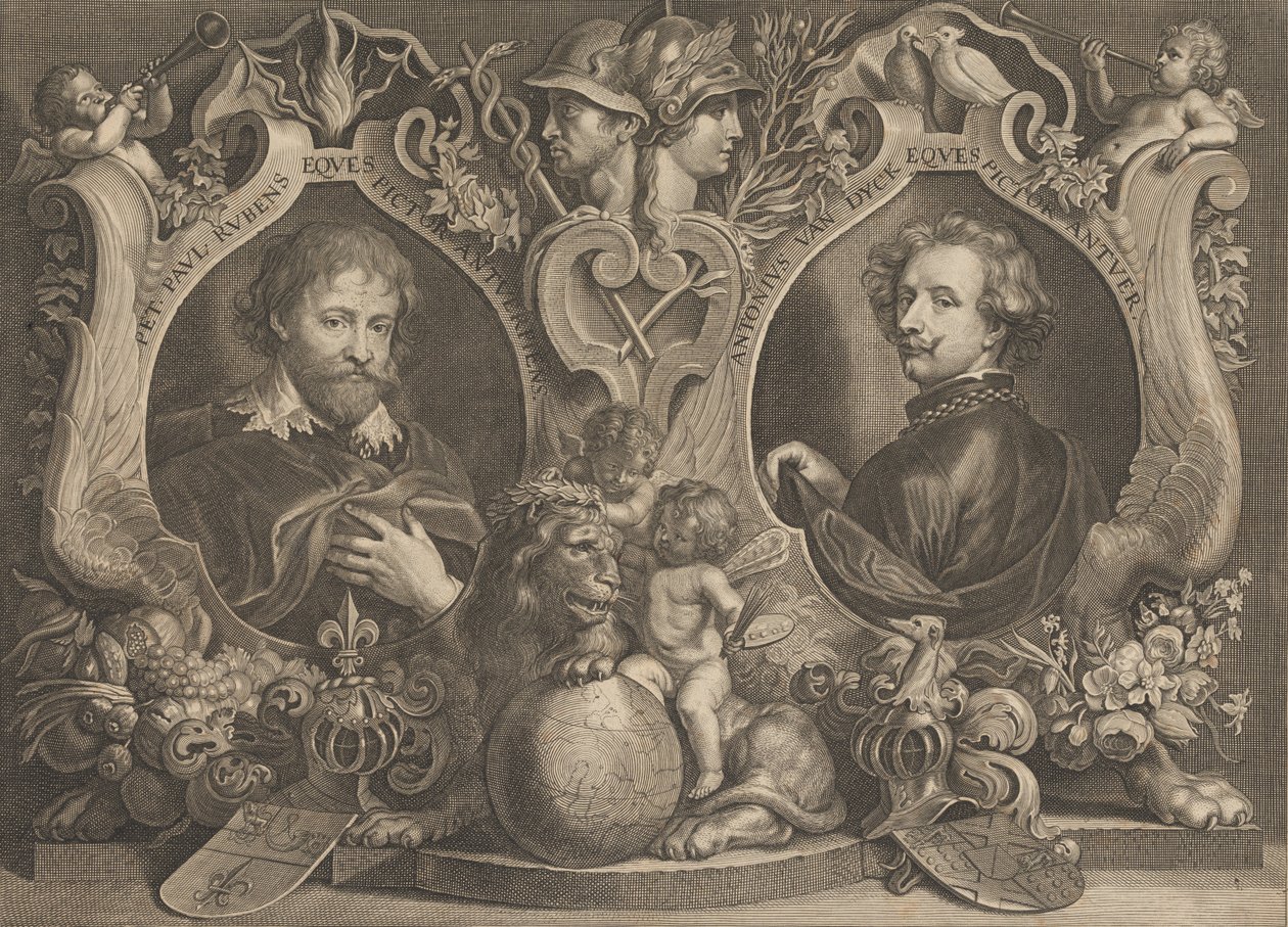 Antonius Van Dyck Knight i Peter Paul Rubens autorstwa Paulus Pontius