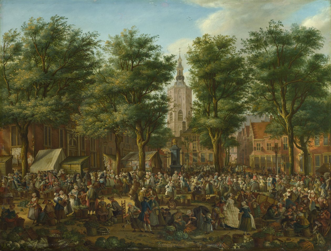 Grote Markt w Hadze, 1760 autorstwa Paulus Constantijn la Fargue