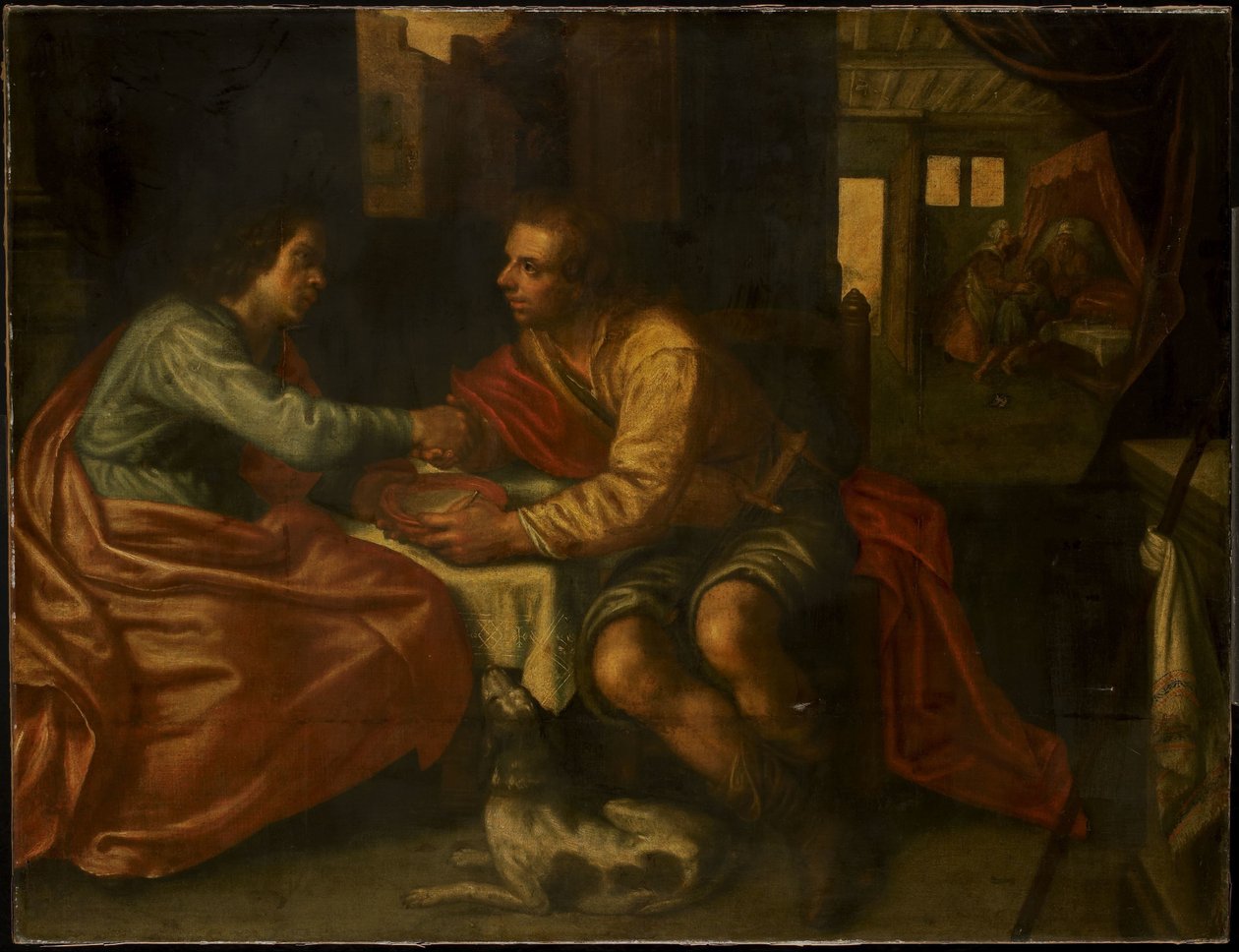 Ezaw sprzedaje swoje pierworodztwo (Rodzaju 27:1-29) autorstwa Paulus Moreelse (copy after)