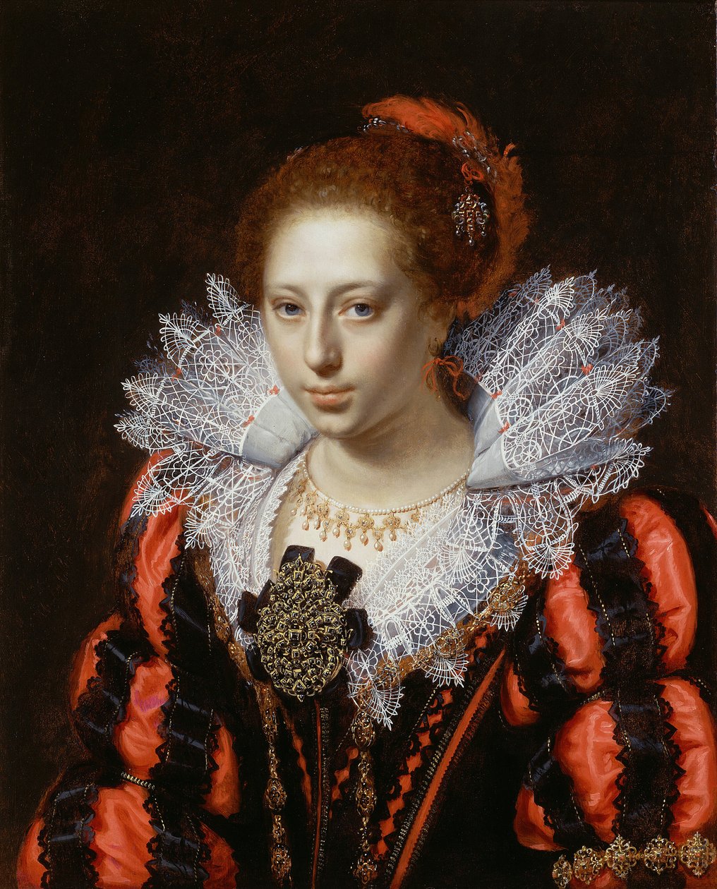 Portret młodej damy, ca. 1620. autorstwa Paulus Moreelse