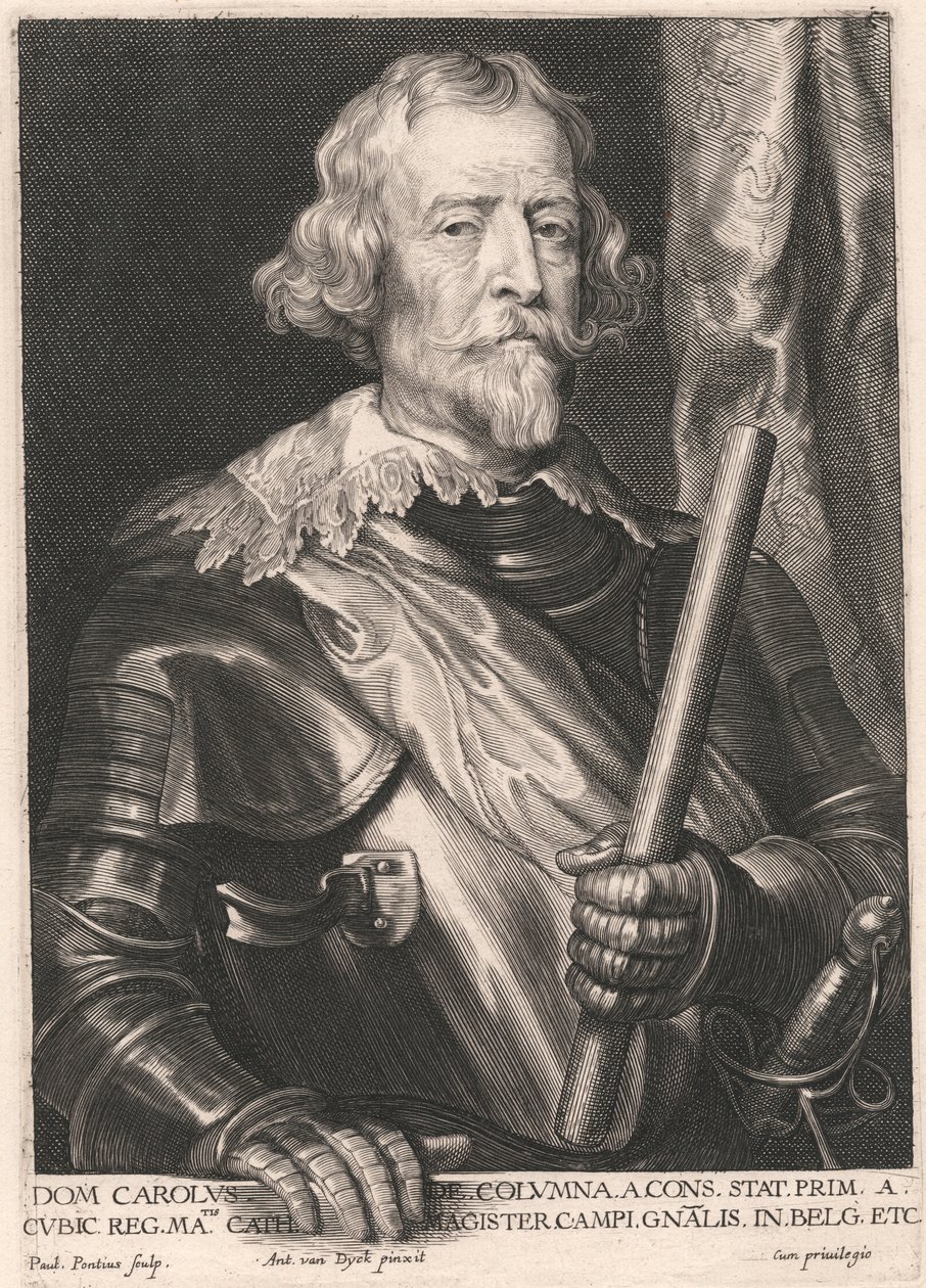 Dom Charles de Columna z Cons. To oznacza Sztywny. sześcienny Rej. Matis kat. Mistrz pola Gnalis W. Belgia Itp autorstwa Paulus Pontius