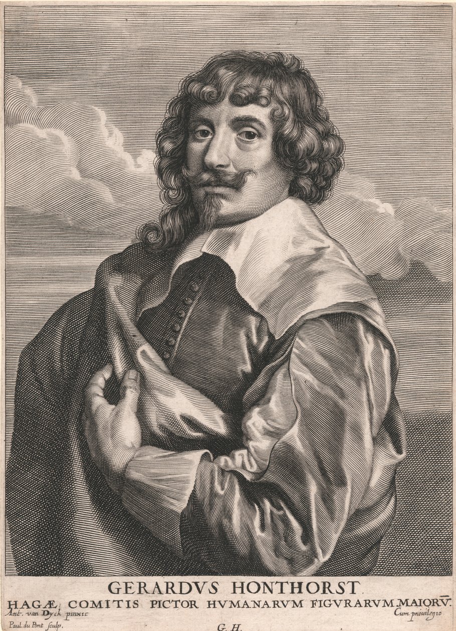 Gerardus Honthorst, hrabia major malarz postaci ludzkich autorstwa Paulus Pontius