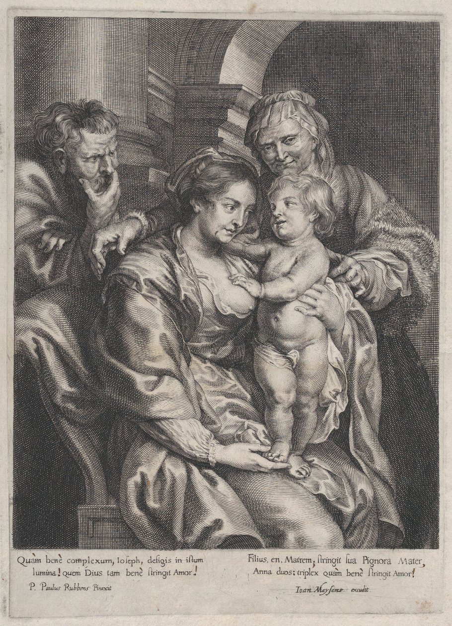 Święta Rodzina ze św. 1620-70., ok. 1620-70. 1620-70. autorstwa Paulus Pontius