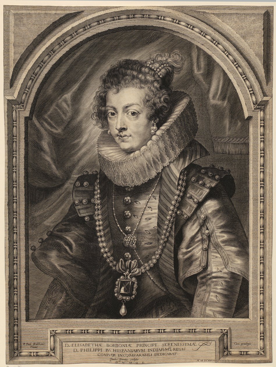 Portret królowej Elżbiety Burbon [Isabel de Borbón y Médicis] autorstwa Paulus Pontius