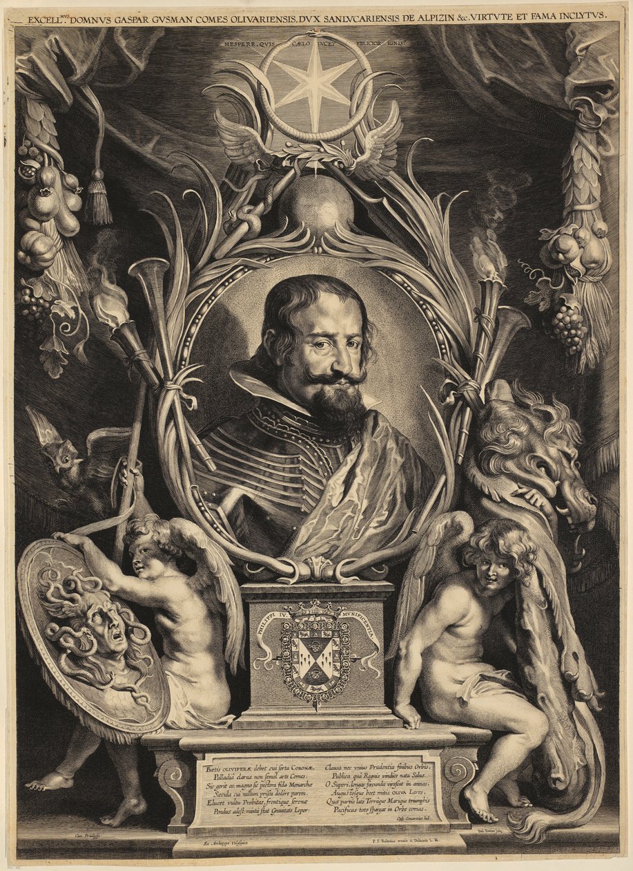 Portret Gaspara de Guzmána, hrabiego Olivares autorstwa Paulus Pontius