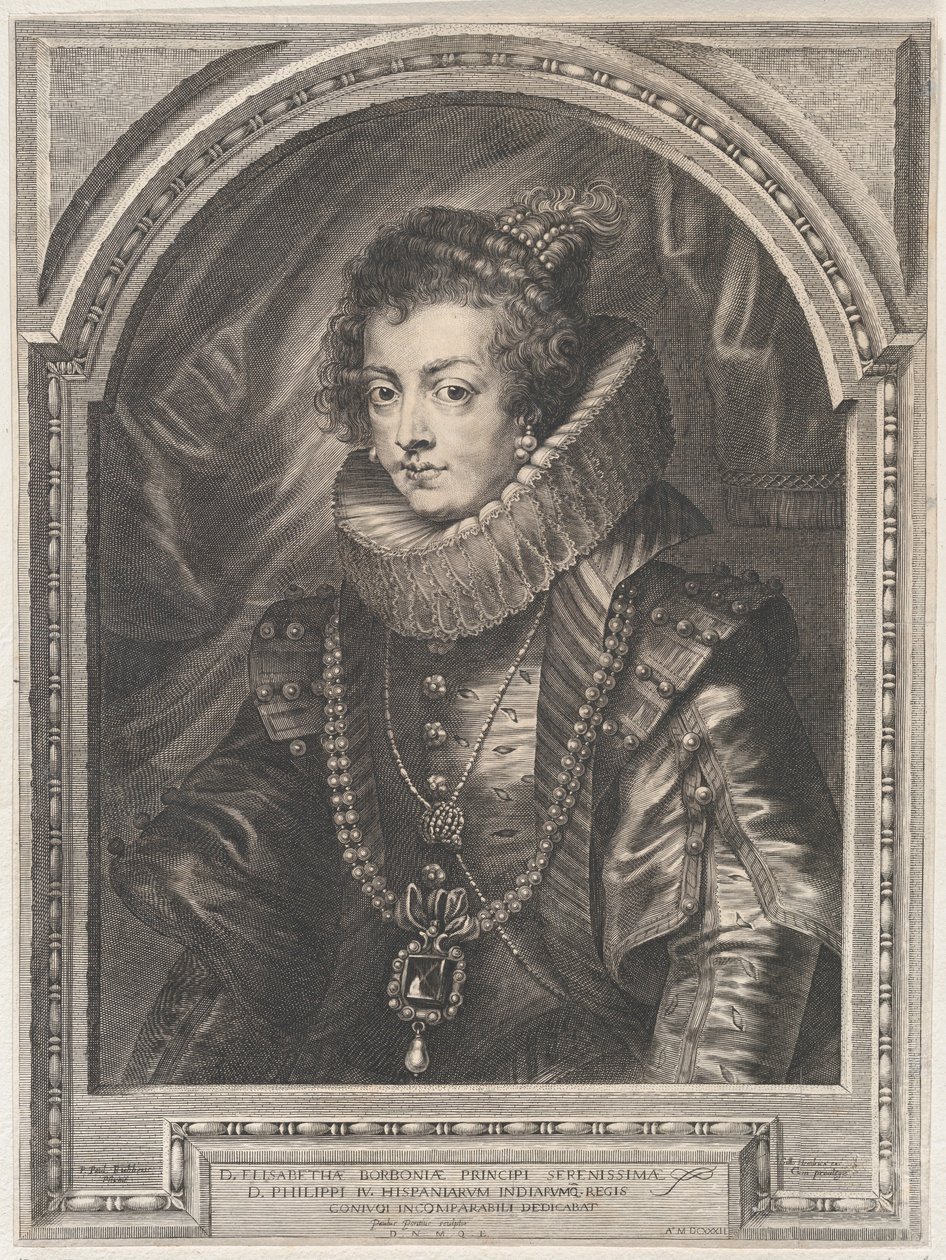 Portret Elżbiety Burbon, królowej Hiszpanii, 1632., 1632. autorstwa Paulus Pontius