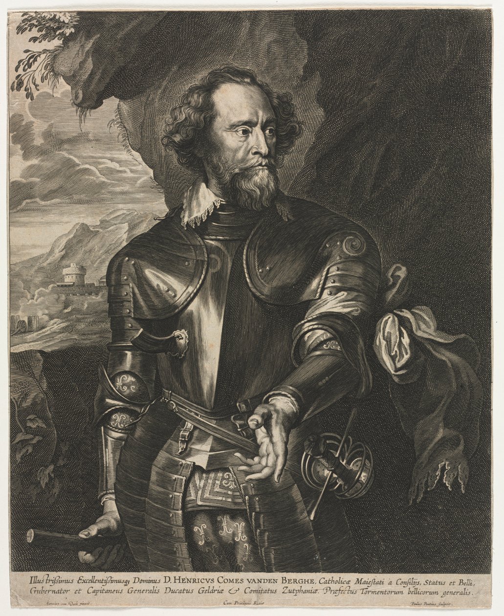 Portret Henryka, hrabiego van den Berghe. autorstwa Paulus Pontius