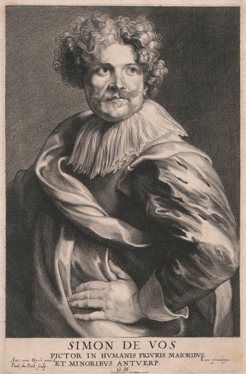 Simon de Vos, malarz dużych i małych postaci ludzkich, Antwerpia autorstwa Paulus Pontius