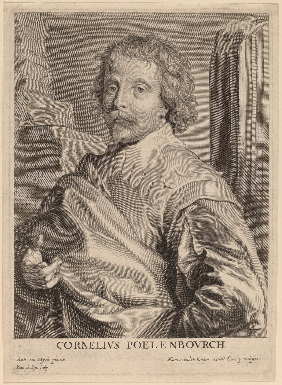 Cornelis van Poelenburgh autorstwa Paulus Pontius after Sir Anthony van Dyck