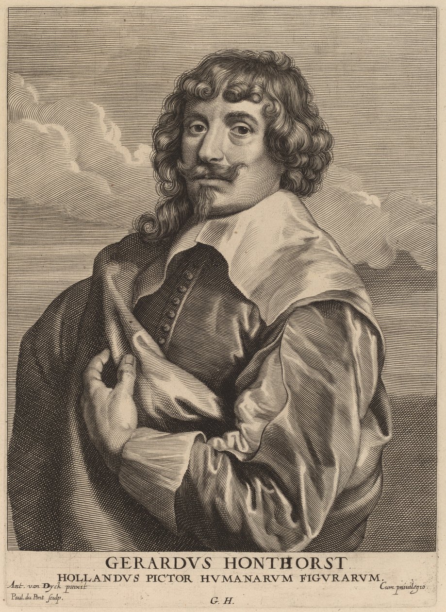 Gerrit van Honthorst autorstwa Paulus Pontius after Sir Anthony van Dyck