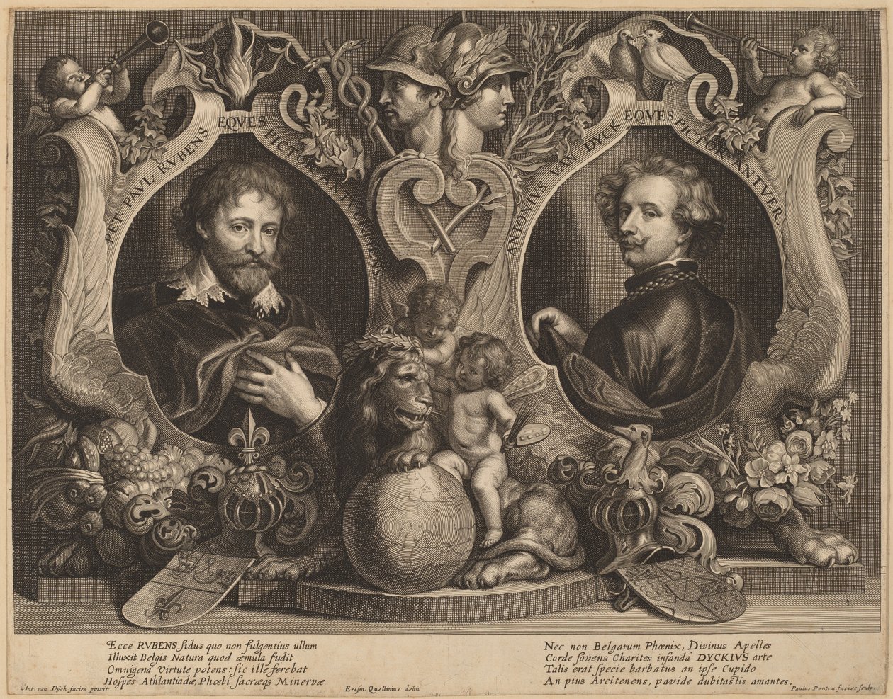 Rubens i van Dyck, portret podwójny autorstwa Paulus Pontius, after Sir Anthony van Dyck and Erasmus Quellinus II