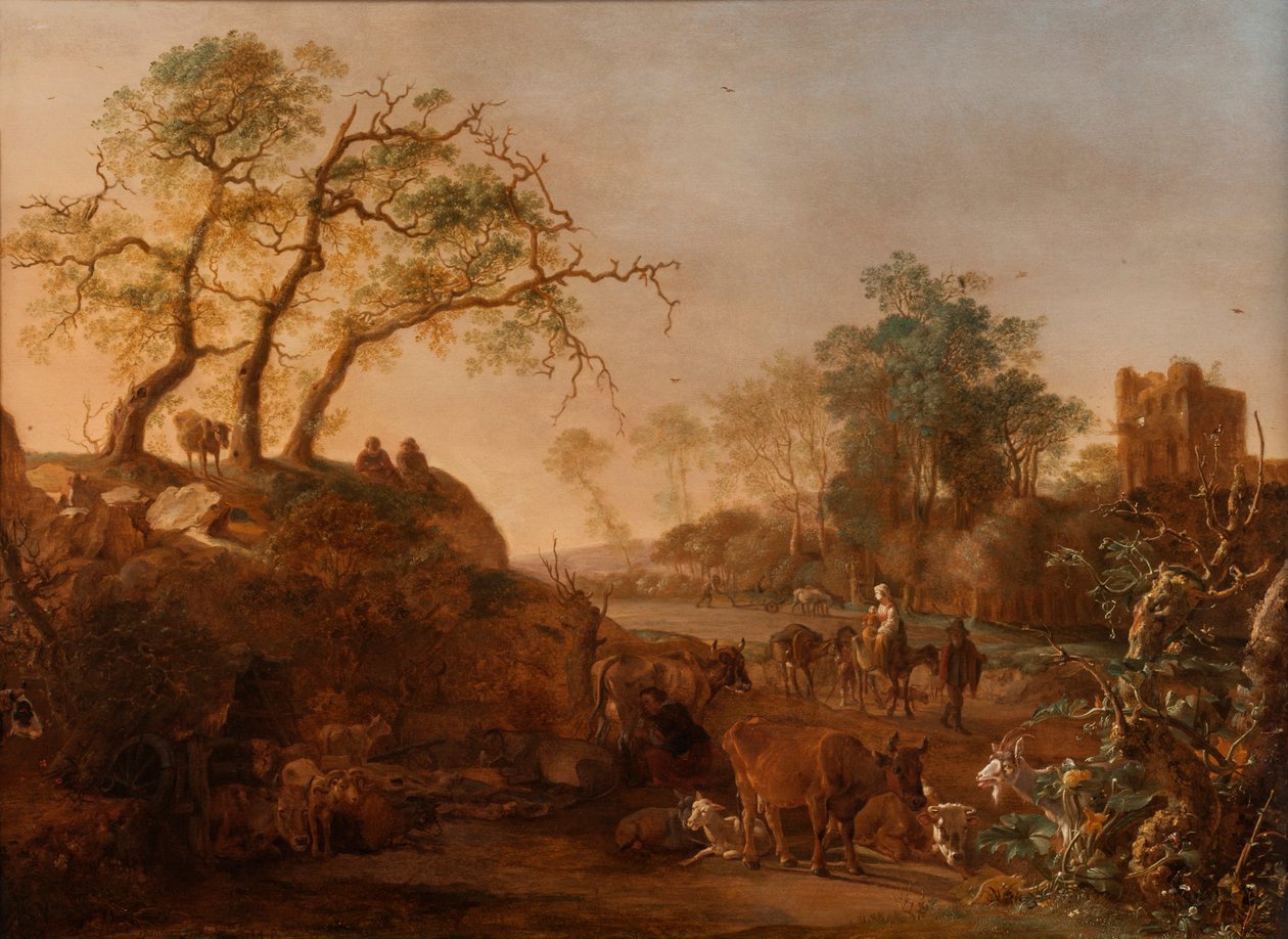 Ucieczka do Egiptu, 1644 autorstwa Paulus Potter