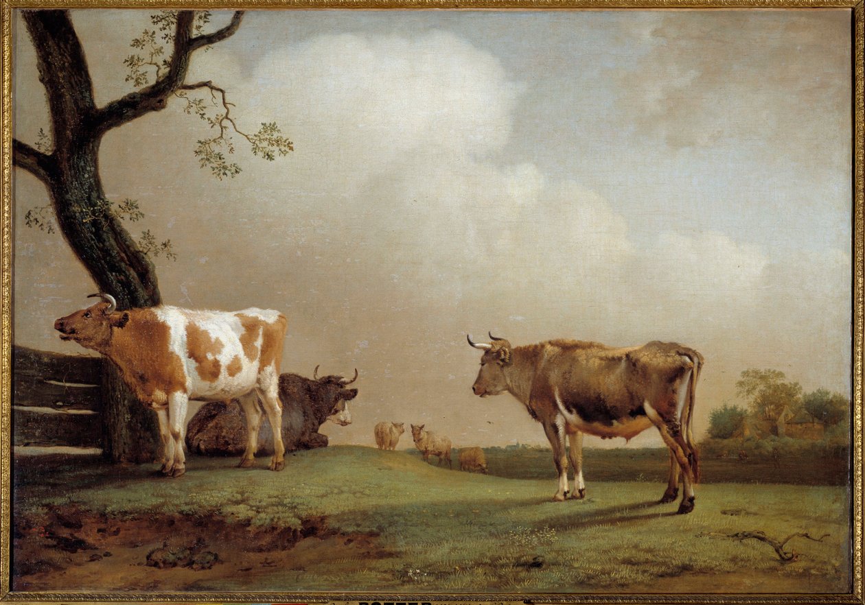 Łąka Stado krów w pre. Obraz Paula Pottera (1625-1654) 1652 Nd. 0,84x1,21m² autorstwa Paulus Potter