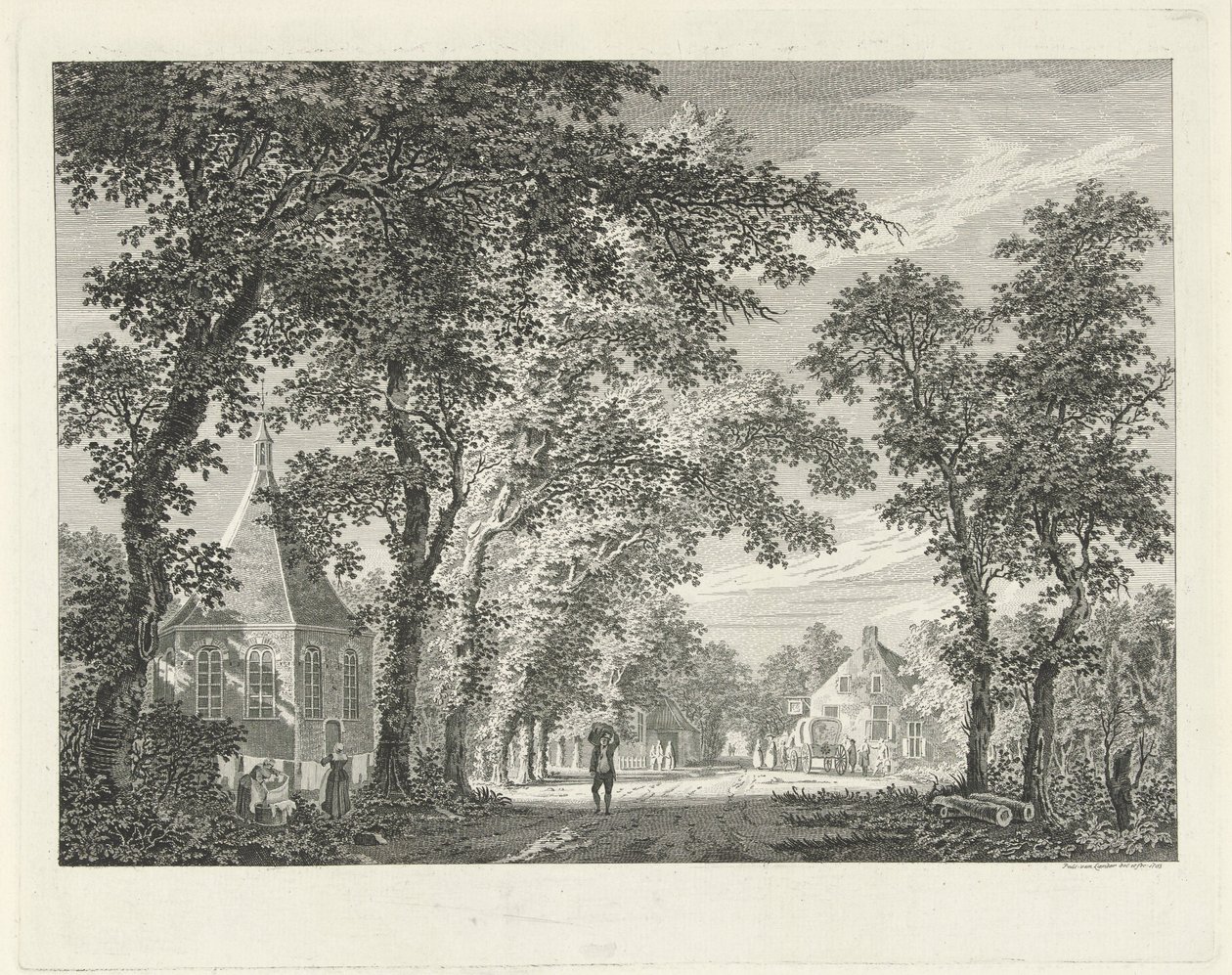 Widok wsi w Driebergen, 1754 autorstwa Paulus van Liender