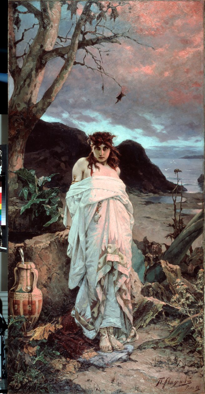 „Medusa” Reprezentacja jednej z Gorgon o hipnotycznym spojrzeniu - Obraz Pawła Aleksandrowicza Swedomskiego (1849-1904) 1882 Państwowa Galeria Trietiakowska, Moskwa autorstwa Pavel Alexandrovich Svedomsky