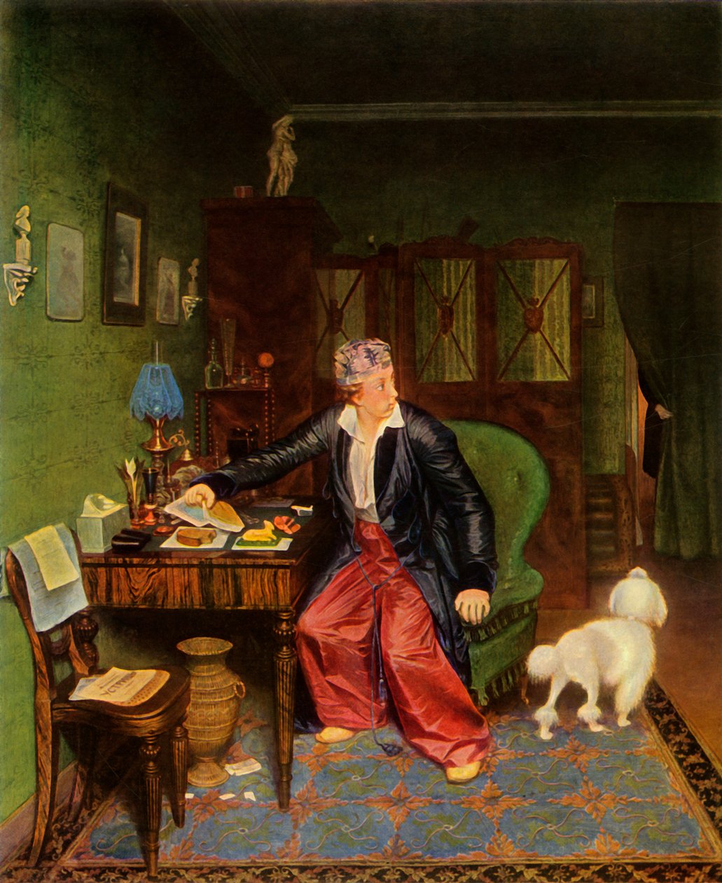 Arystokrata je śniadanie lub jedwab na brzuchu i nic w środku, 1849-1850, 1965. autorstwa Pavel Andreevich Fedotov