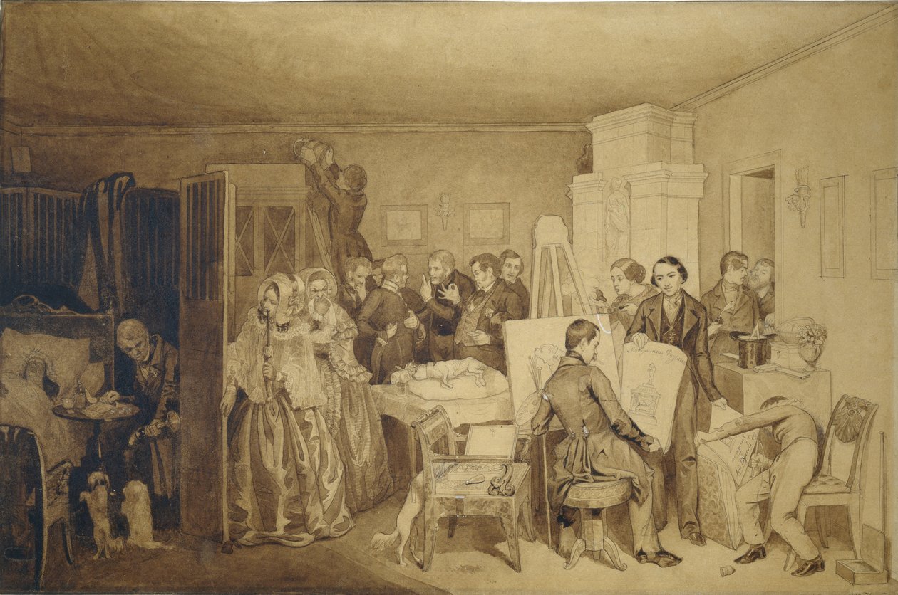 Konsekwencje śmierci Fidelkasa, 1844 autorstwa Pavel Andreevich Fedotov