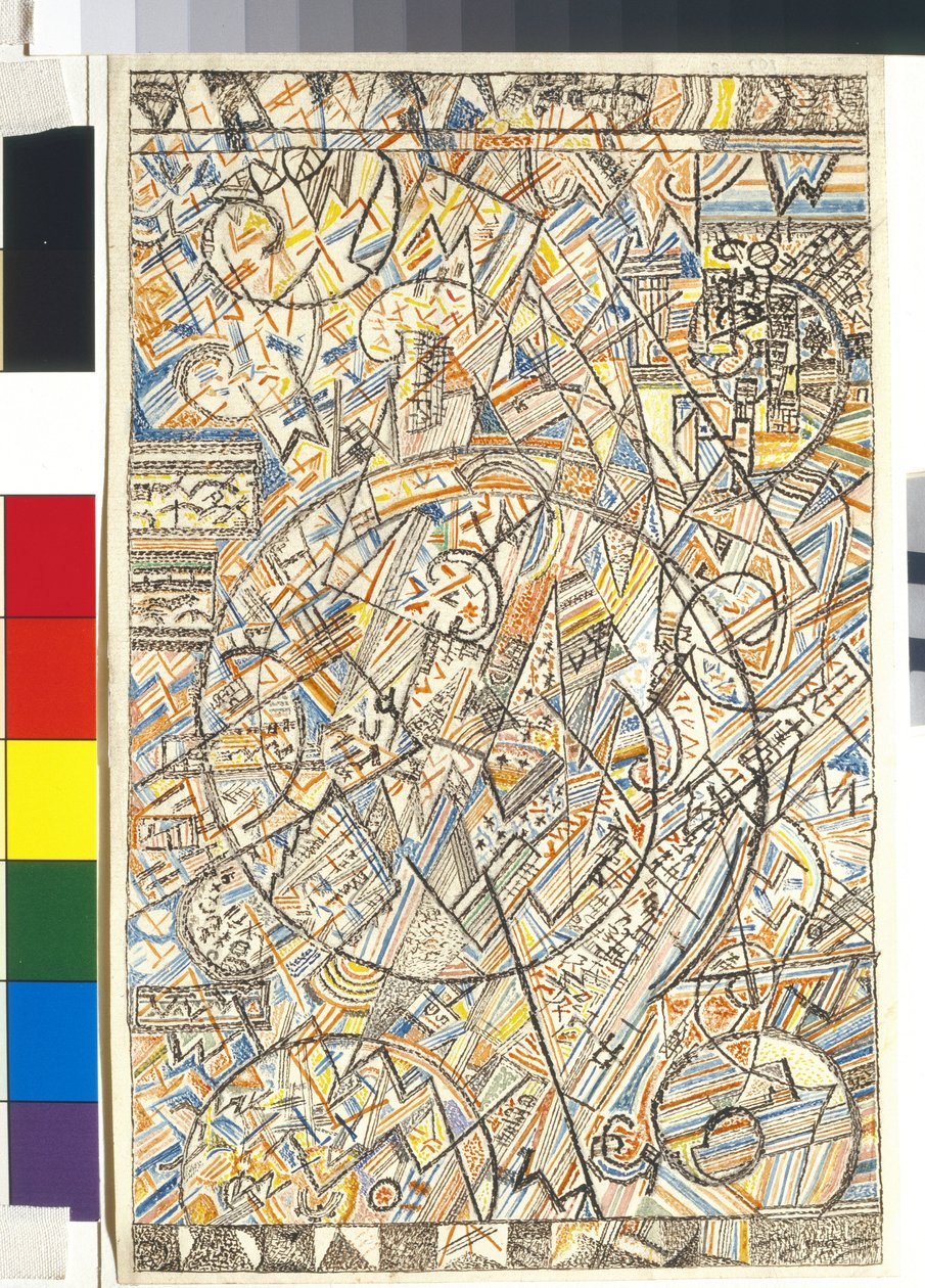 Formuła wszechświata - Praca Pawła Nikołajewicza Filonowa (1883-1941), akwarela na papierze autorstwa Pawel Nikolajewitsch Filonow