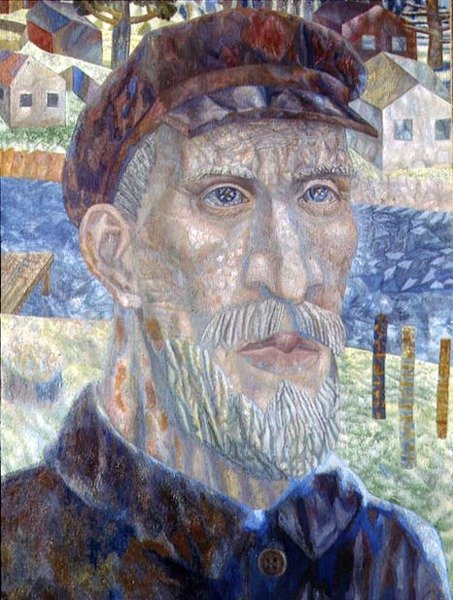 Kołchoźnik (członek kołchozu) 1931 (olej na płótnie) autorstwa Pawel Nikolajewitsch Filonow