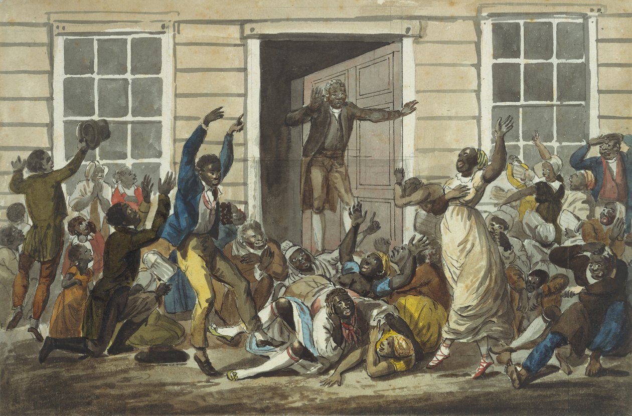 Czarni metodyści organizujący spotkanie modlitewne, 1811-ca. 1813. autorstwa Pavel Petrovic Svin