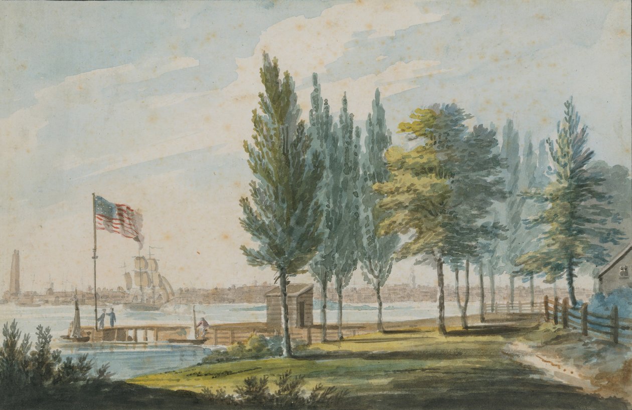 Filadelfia zza rzeki Delaware, 1811-ca. 1813. autorstwa Pavel Petrovic Svin