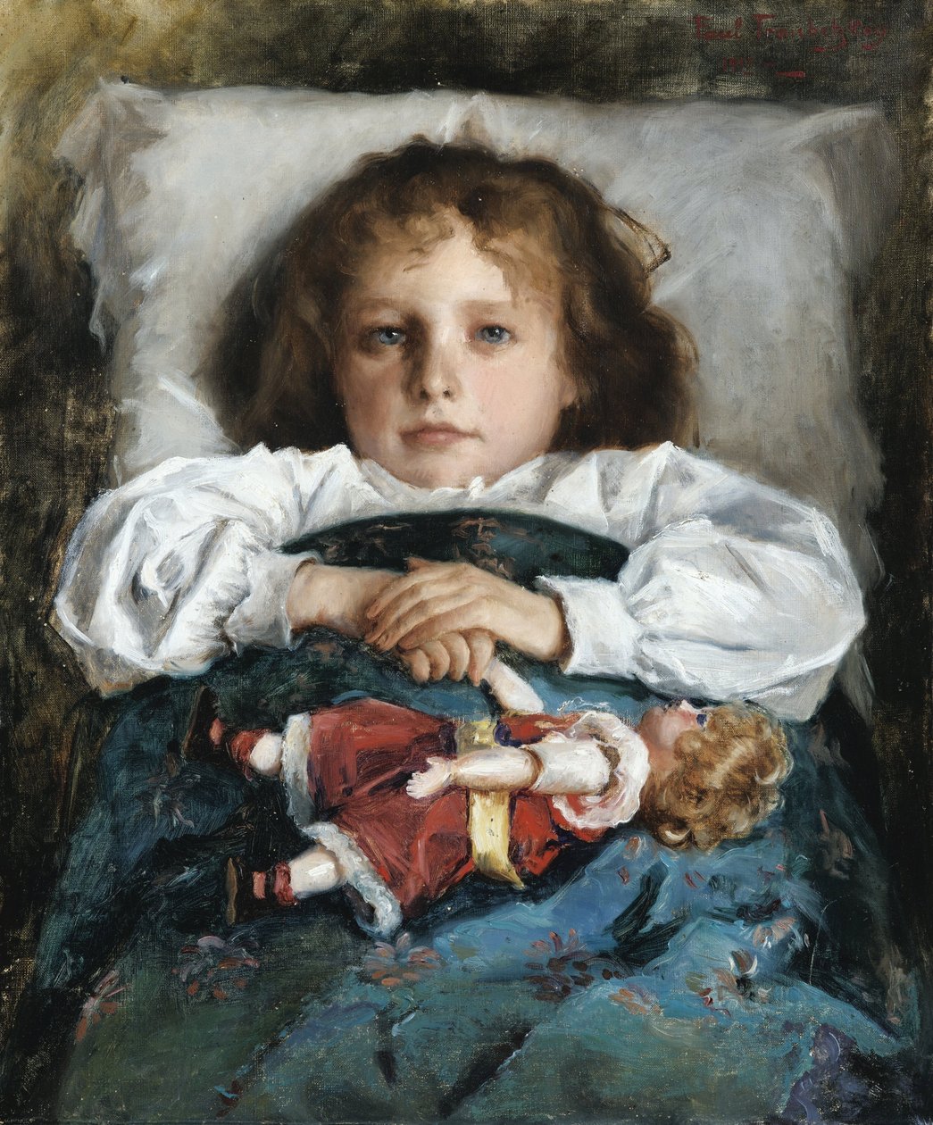 Dziecko z lalką par Trubetskoy (Troubetzkoy), książę Paweł (Paweł) Pietrowicz (1866-1938) autorstwa Pavel Petrovic Trubetskoy