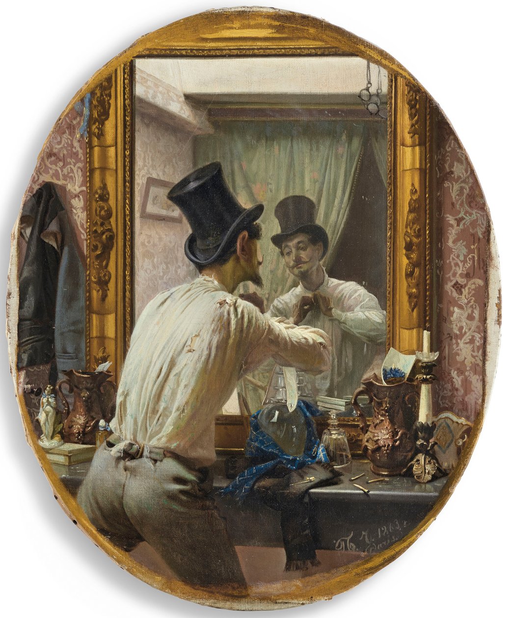 Francuz szykujący się na bal populaire, 1863. autorstwa Pavel Petrovich Chistyakov