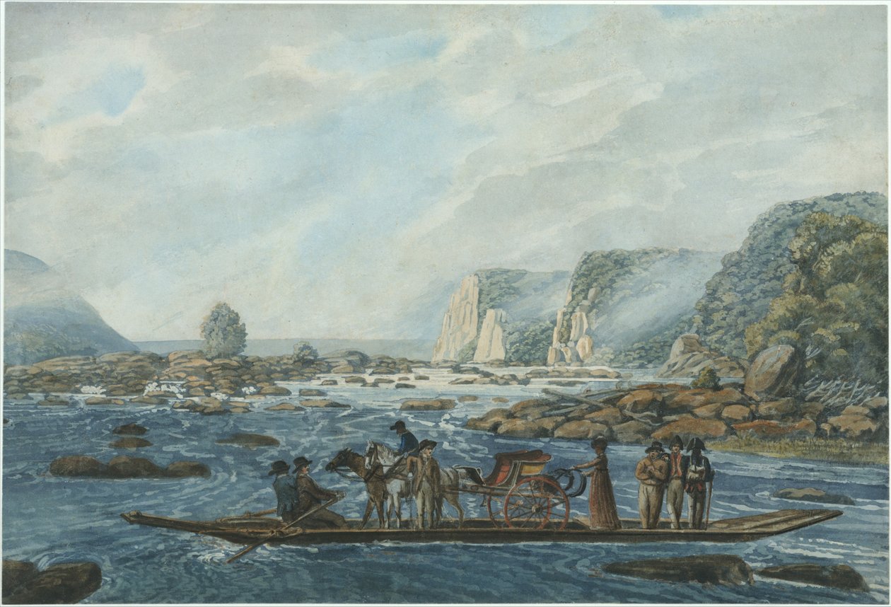 Scena promowa na Susquehanna na promie Wrighta, niedaleko Havre de Grace autorstwa Pavel Petrovich Svinin