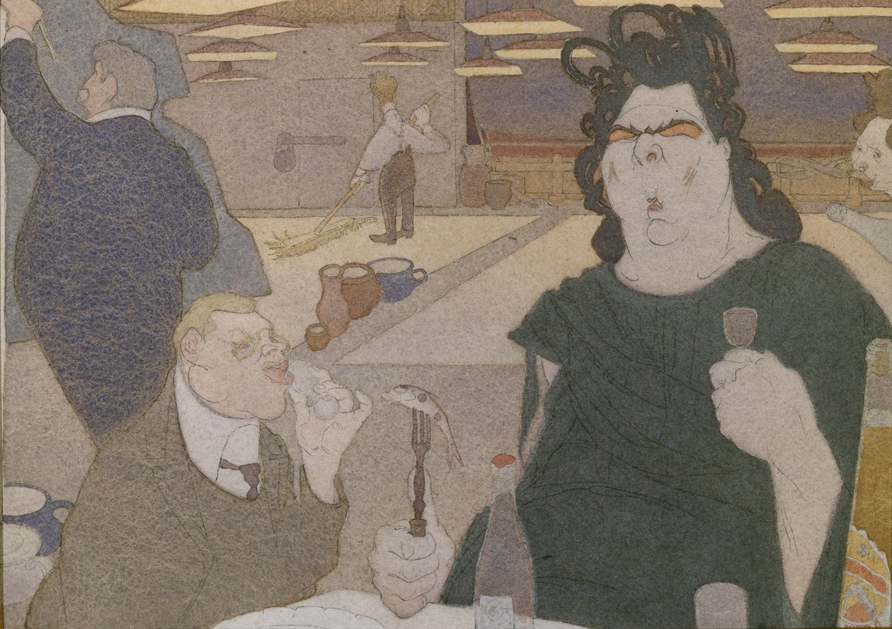Karykatura Fiodora Szalapina, lata 1910 autorstwa Pavel Yegorovich Shcherbov