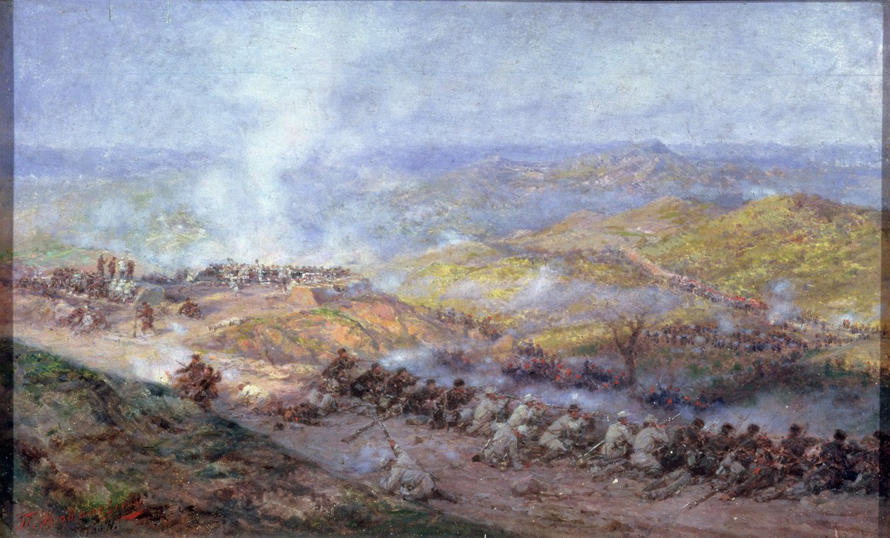 Scena z wojny rosyjsko-tureckiej w latach 1877-78, 1884 autorstwa Pawel Kowalewsky