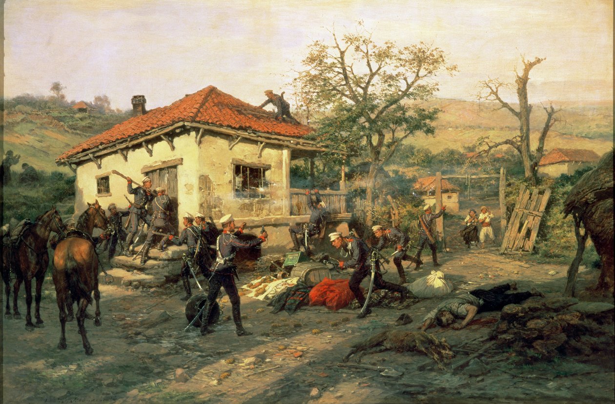 Scena z wojny rosyjsko-tureckiej w latach 1876-77 autorstwa Pawel Kowalewsky
