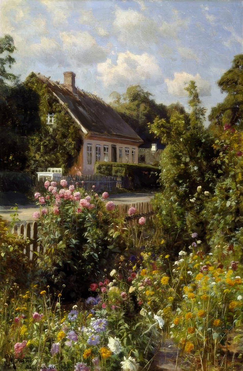 Kwitnący ogród frontowy autorstwa Peder Monsted