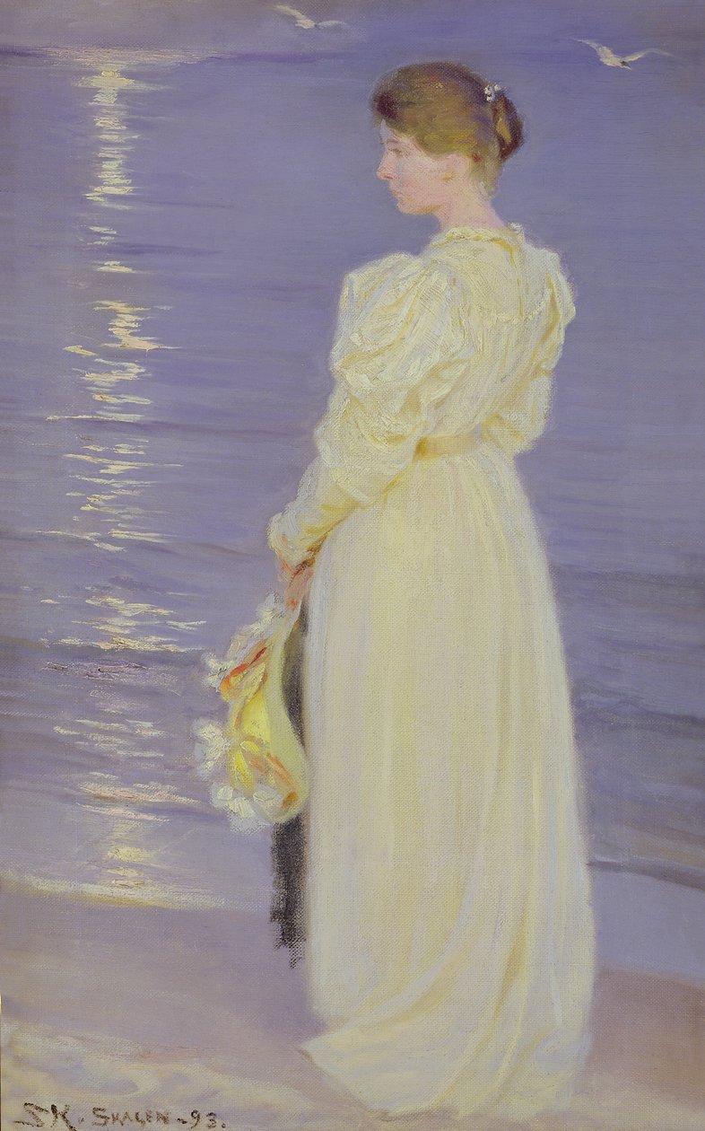 Kobieta w bieli na plaży, 1893 autorstwa Peder Severin Krøyer